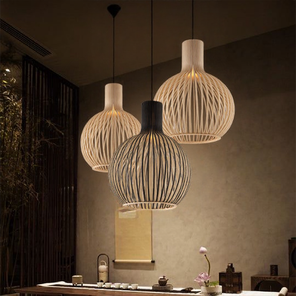Glarefusion Vintage wooden Pendant Light