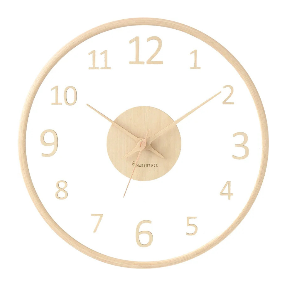 Metrona - Horloge murale élégante en bois et verre
