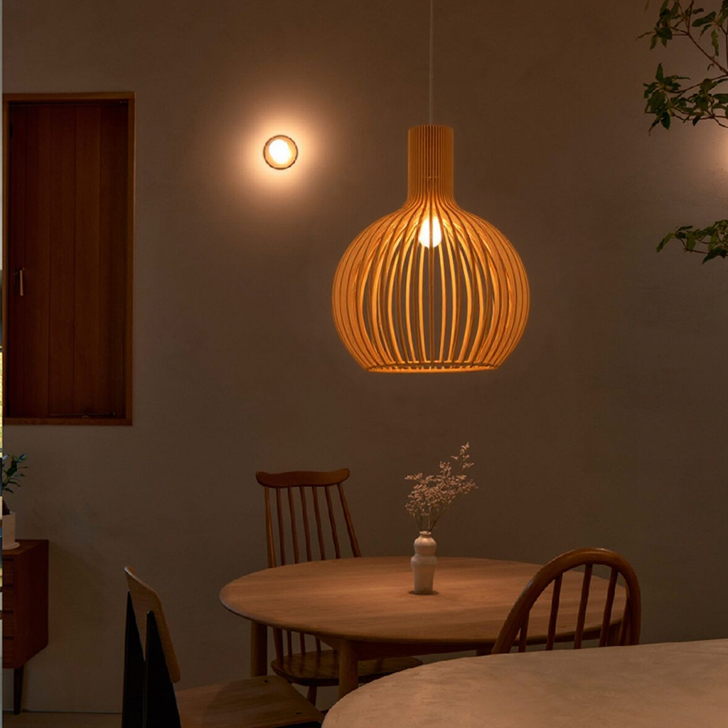 Glarefusion Vintage wooden Pendant Light