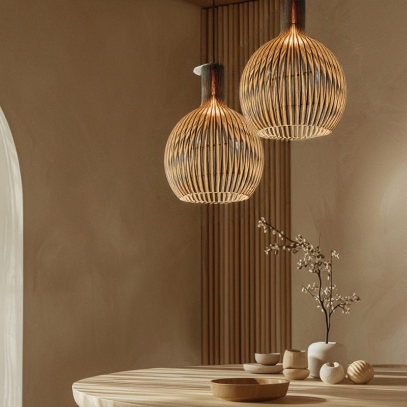 Glarefusion Vintage wooden Pendant Light