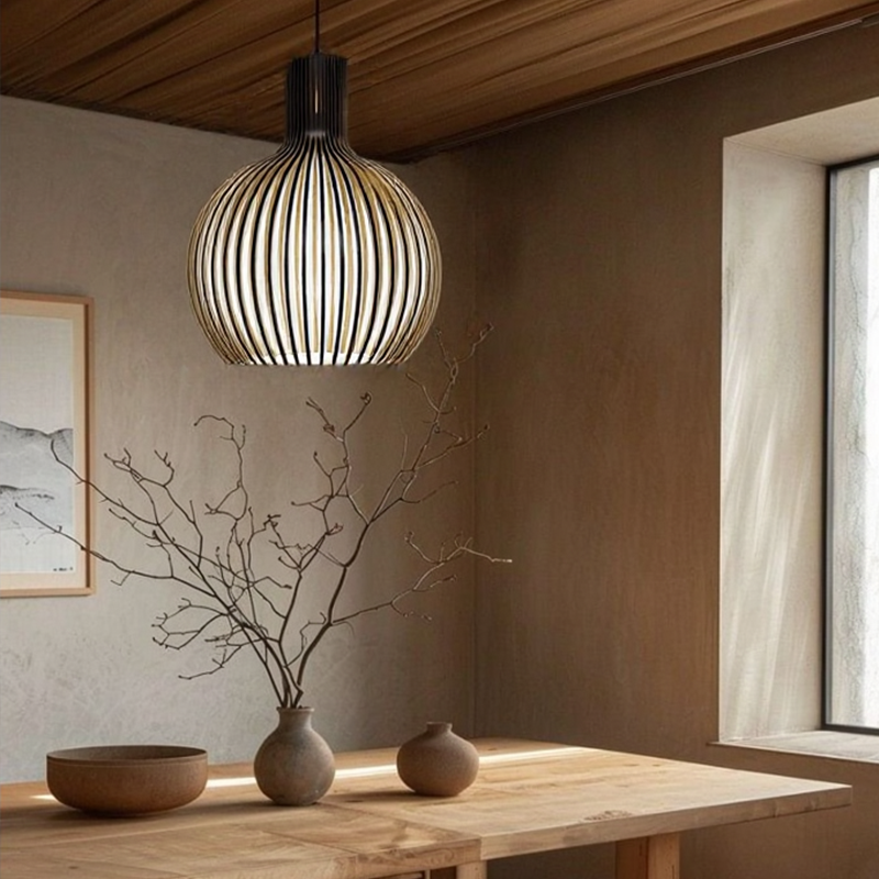 Glarefusion Vintage wooden Pendant Light