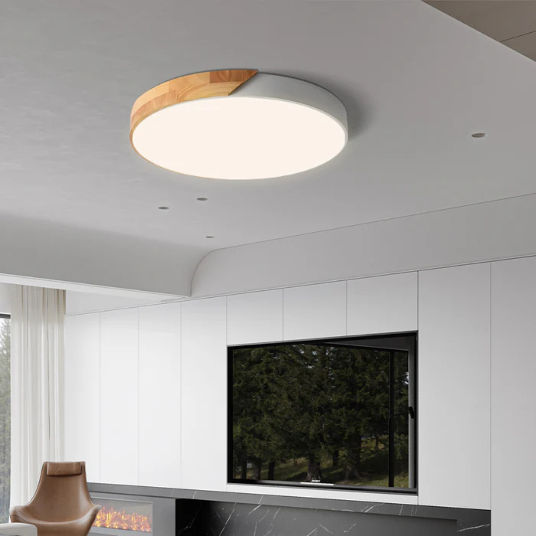 Delora - Plafonnier LED scandinave en bois