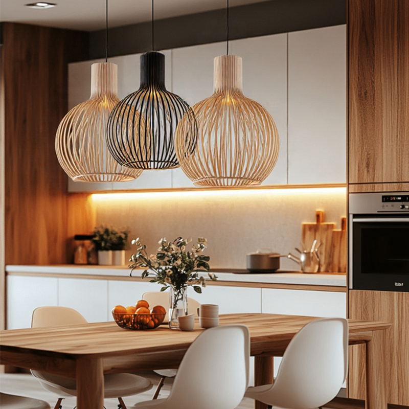 Glarefusion Vintage wooden Pendant Light