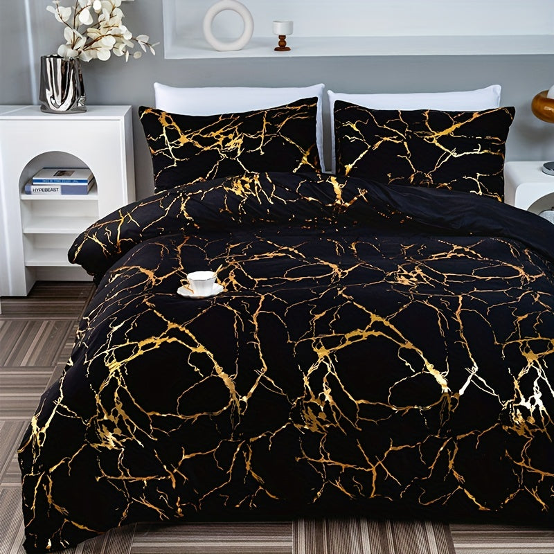 Xalior - Housse de couette luxueuse et confortable en marbre