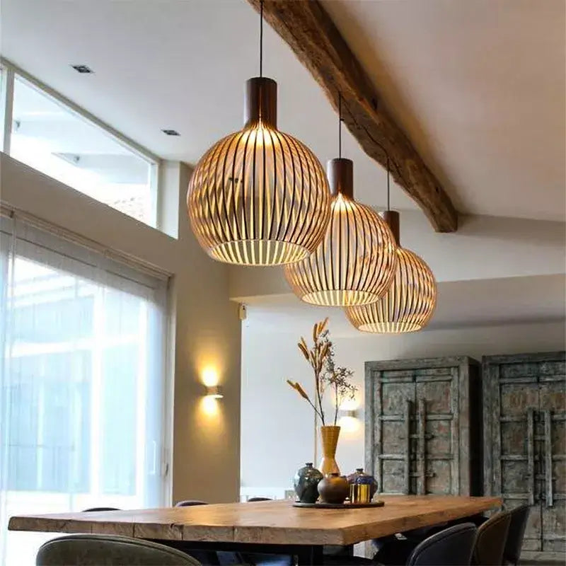 Wooden Balinese Lamp