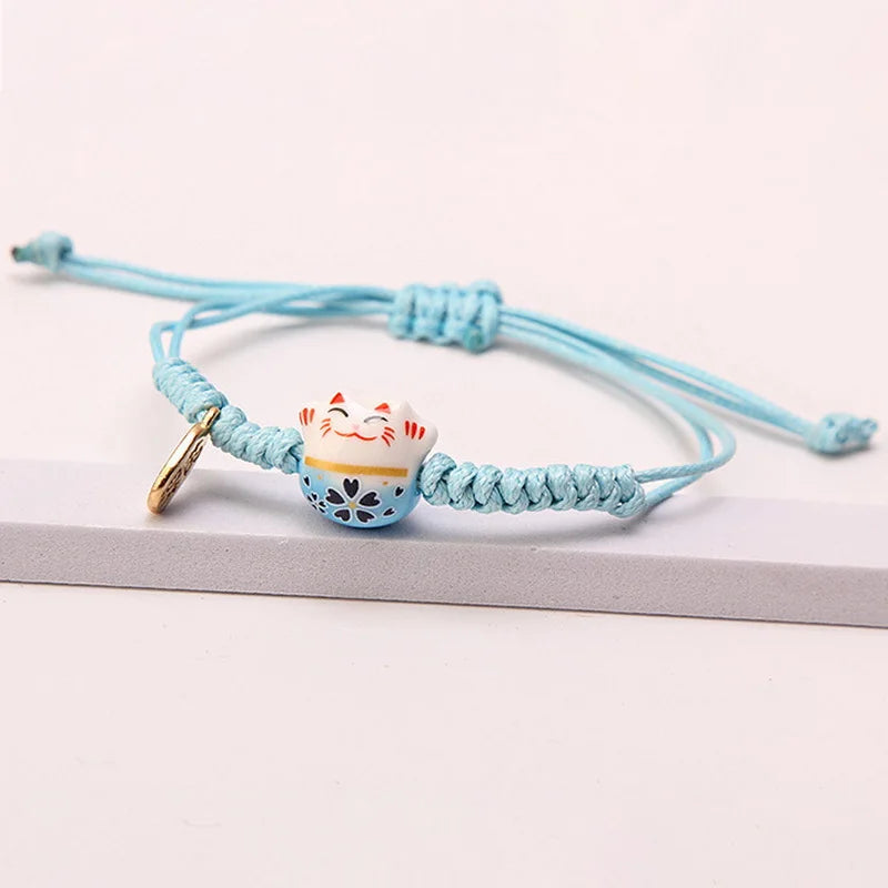 Bracelet japonais porte-bonheur bleu