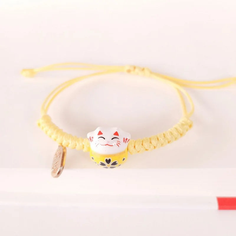 Bracelet japonais porte-bonheur jaune
