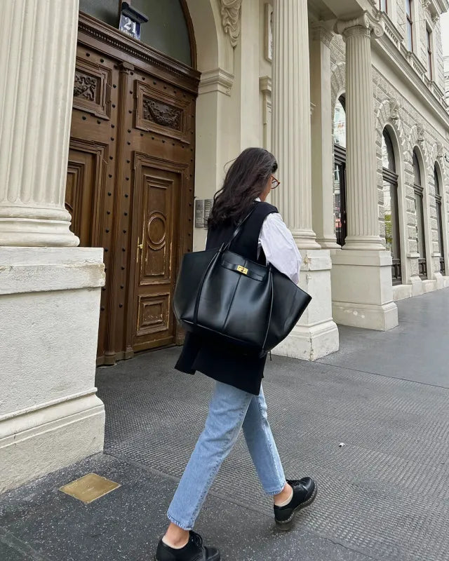 LYRA - Sac à Main Cours en Cuir Élégant Grande Capacité