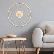 Metrona - Horloge murale élégante en bois et verre