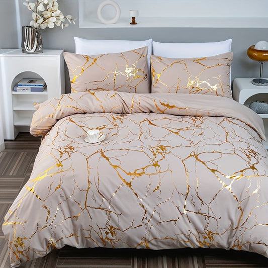 Xalior - Housse de couette luxueuse et confortable en marbre