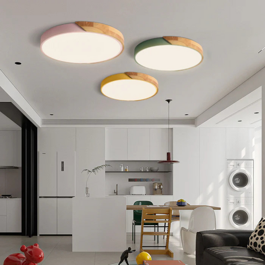 Delora - Plafonnier LED scandinave en bois