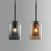 Snygg Dubbelglas Pendellampa - Hänglampa för Samtida Inredning