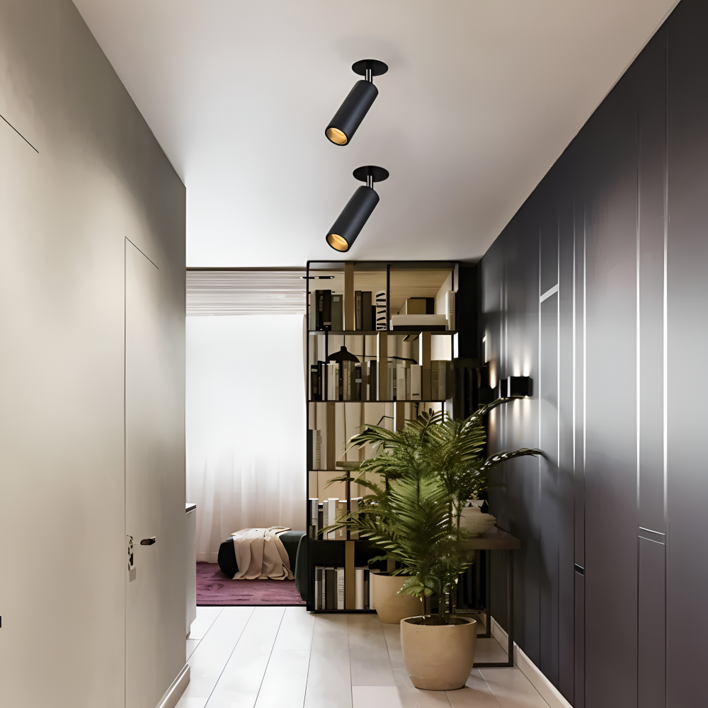 CylindraBright Spotlights - Svarta och Vita LED-inbyggda taklampor