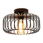 E27 Fågelbur Taklampa - Svart Bur Ljus - Taklampa Påbyggnad