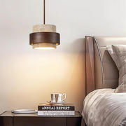 Elegant Travertin Sten Pendellampa – Cylindrisk Hänglampa i Japansk Stil