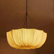 Stoff Wabi-Sabi Stil Pendellampa - Rustik Vågformad Skålformad Hänglampa