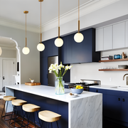 FrostGlobe Pendellampa - Rund Vit Glas Skärm Hänglampa för Moderna Rum