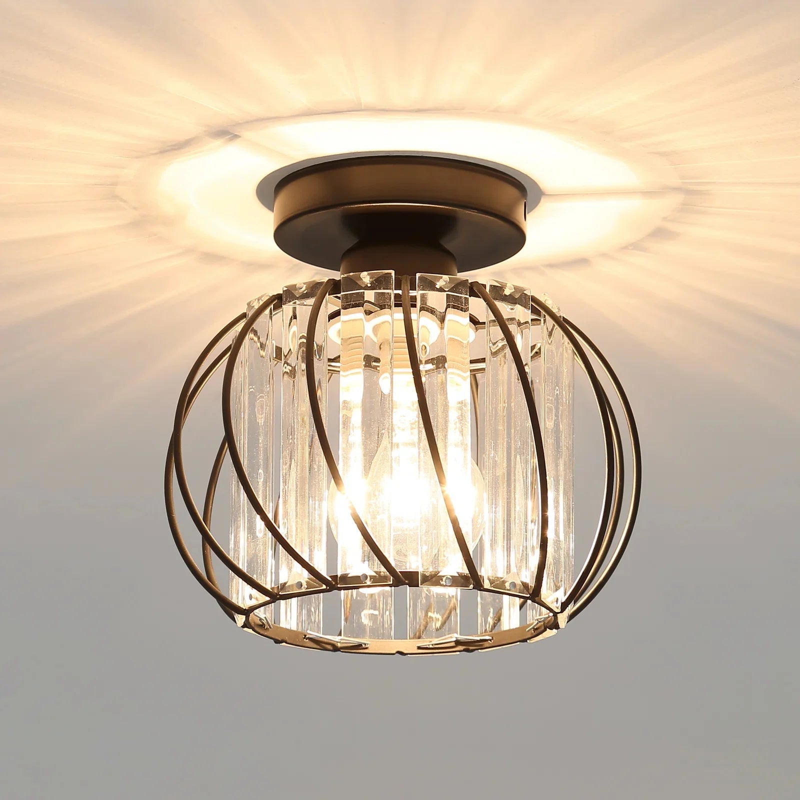 Modern Creative Lantern Shape Glass Ceiling Light