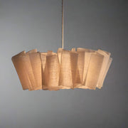 Handgjord Minimalistisk Pendellampa - Elegant Hänglampa med Tygsärm