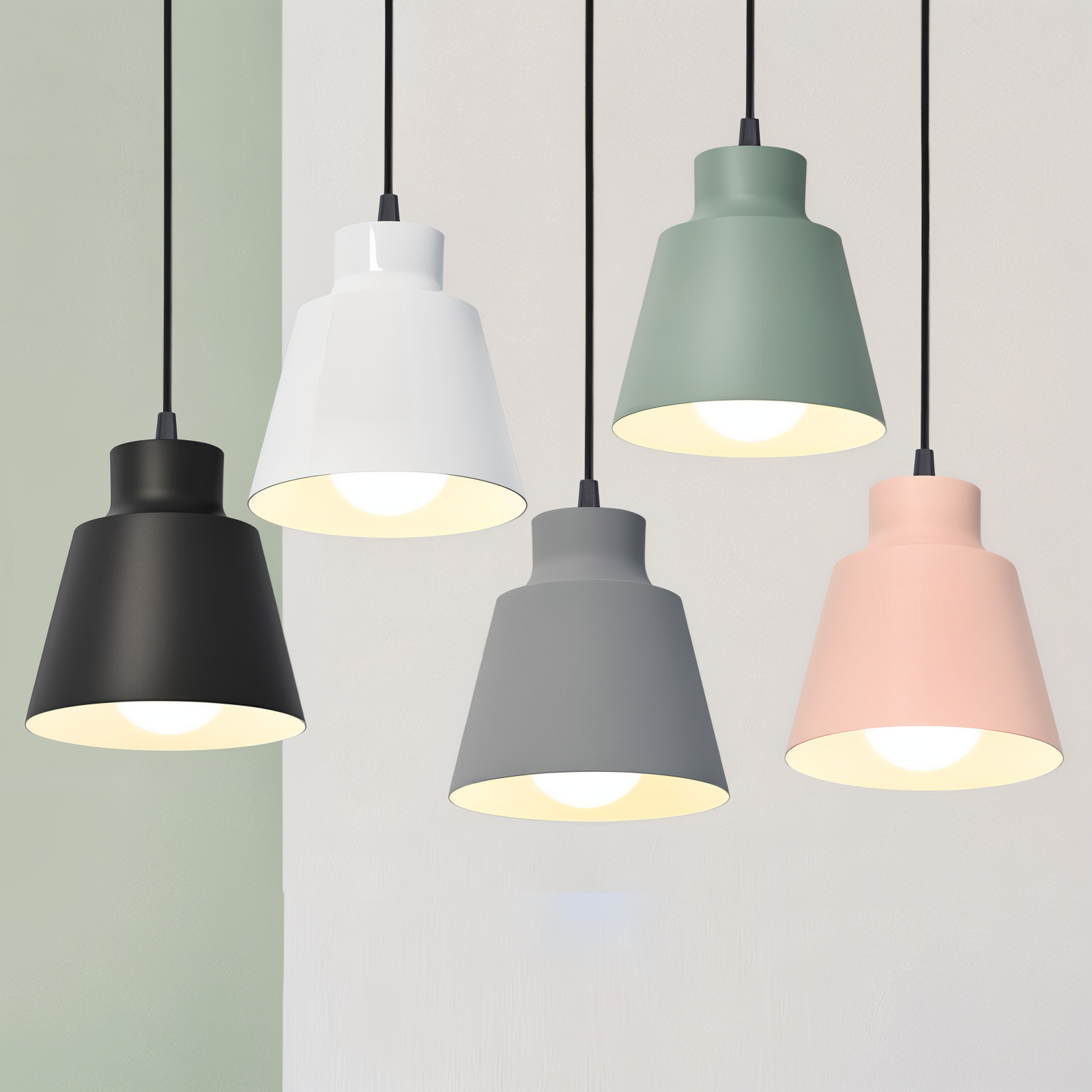 MacaronHue Pendellampa - Minimalistisk E27 LED Nordisk Hänglampa
