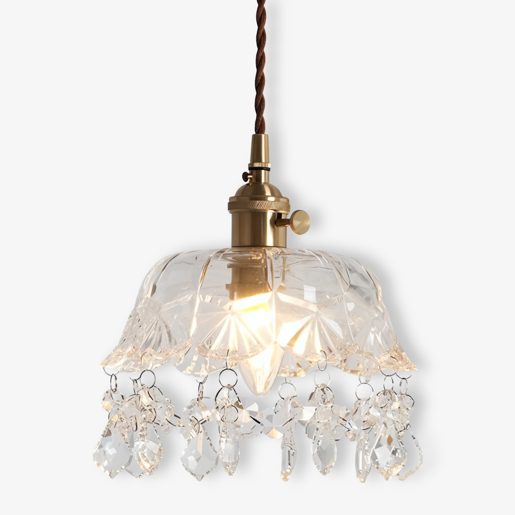 Retro Chime Ljuskrona - Lyxiga kristallglas Pendel Lampskärm