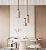 Marmor Taklampor Belysning - Cylindriska Lampor i Marmor - Pendellampa med Rör