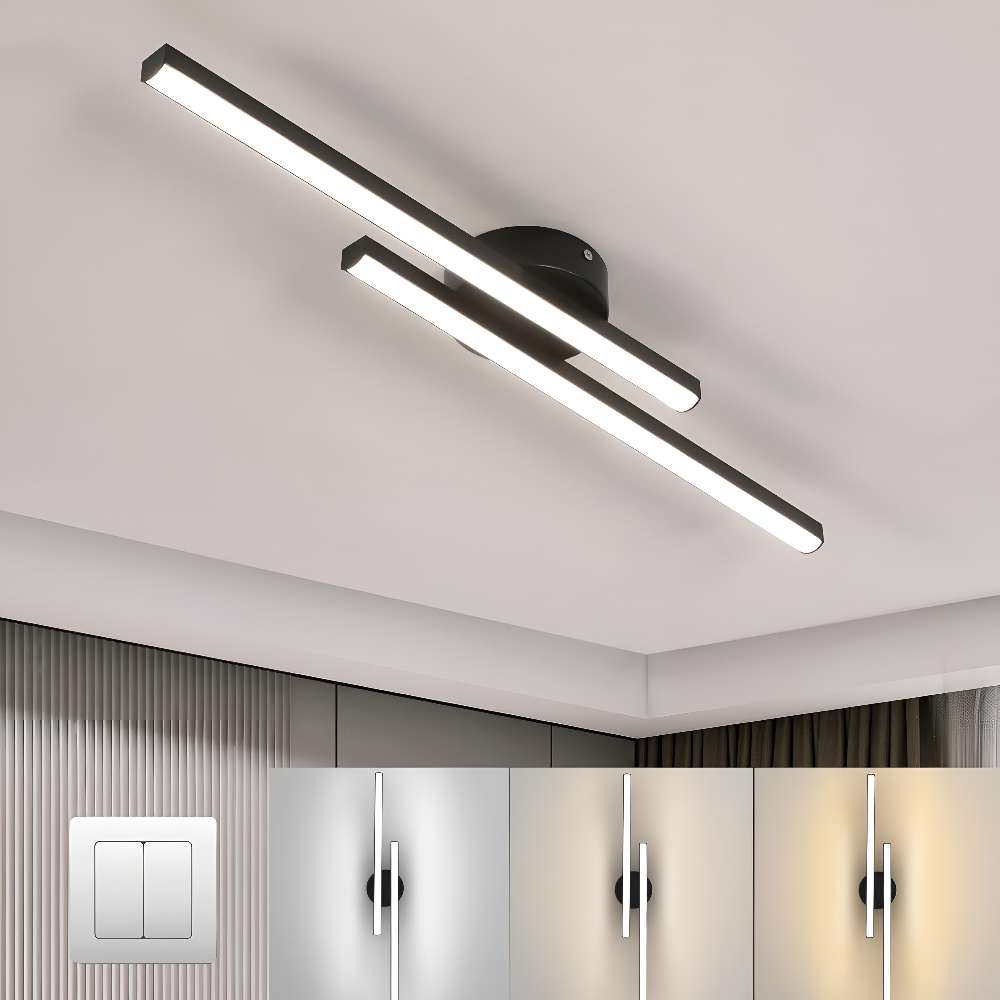 Klassisk Aluminium Semi Flush LED Taklampa för Vardagsrummet