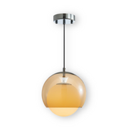 OrangeOrb Pendellampa - Retro Bauhaus Glas Hänglampa - Dubbelskiktad Lampa