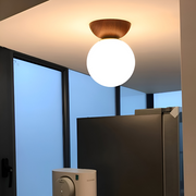 Perle LED-Taklampa - Japansk Kula Pendellampa - Orb Semi Flush Mount Belysning