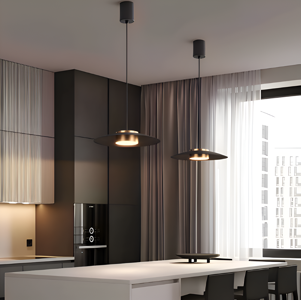 PlateLux Hänglampa - Nordisk Pendellampa - Svart Industriell Pendellampa