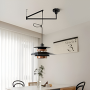 ScandiSwing Pendellampor - Metall Trä Vipparm Hänglampa - Modern Droplampa