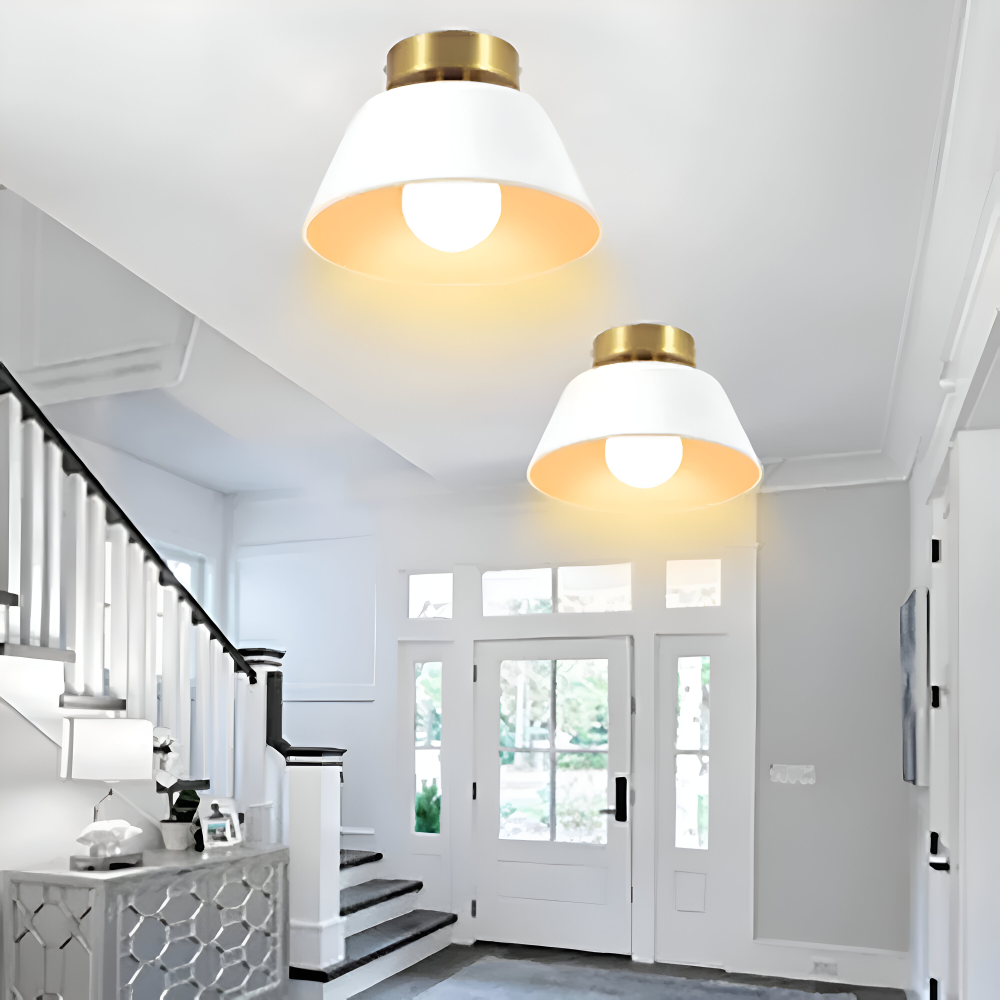 VintaFlash Taklampa - Metallic Retro Svart & Vit LED Taklampa