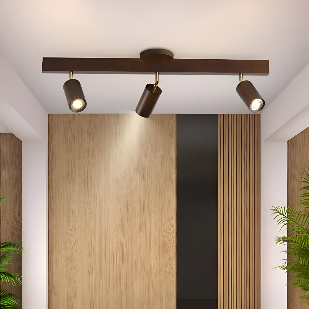 Woodsy Taklampa - Cylindrisk Träspotlight - Justerbar LED Belysning