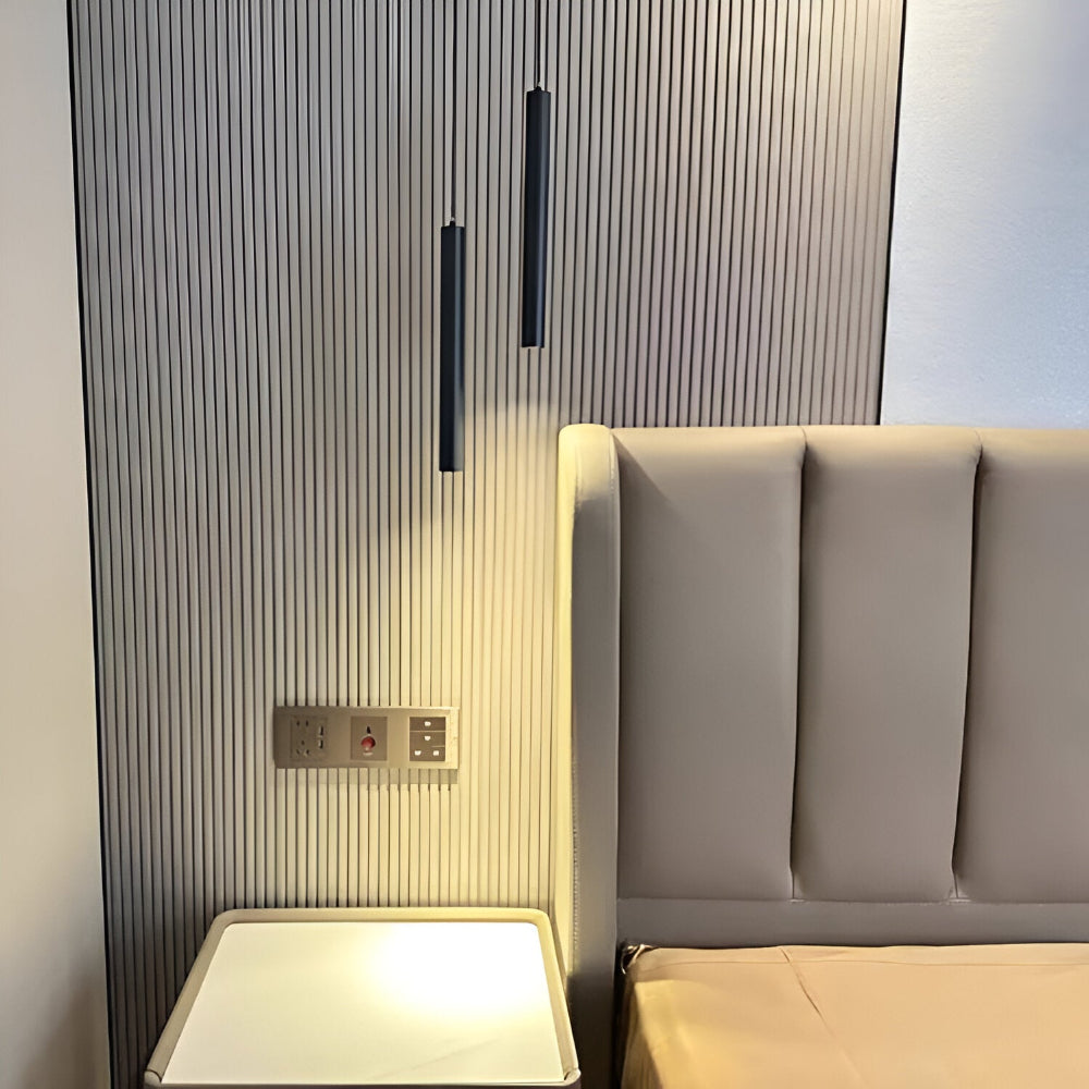 Samtida Nordic Dubbelhuvud LED Pendellampa - 2m Hängande Cylinder Hänglampa för Matsalsdekoration